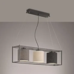 Fischer & Honsel 60809 Pendelleuchte Gilli 3-flammig schwarz sand grau