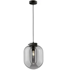 Fischer & Honsel 60893 Pendelleuchte Regi schwarz matt Glas rauchfarben