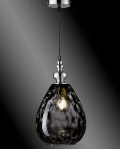 Fischer & Honsel 69564 Pendelleuchte Uller schwarz rauchfarben 20 cm