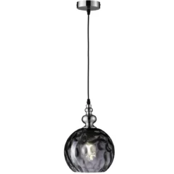 Fischer & Honsel 69566 Pendelleuchte Uller schwarz rauchfarben 20 cm