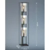 Fischer & Honsel 40419 Stehleuchte Samu 3-flammig schwarz Glas rauchfarben klar