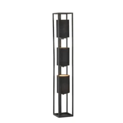 Fischer & Honsel 40459 Stehleuchte Spenzer 3-flammig sandschwarz goldfarben E27