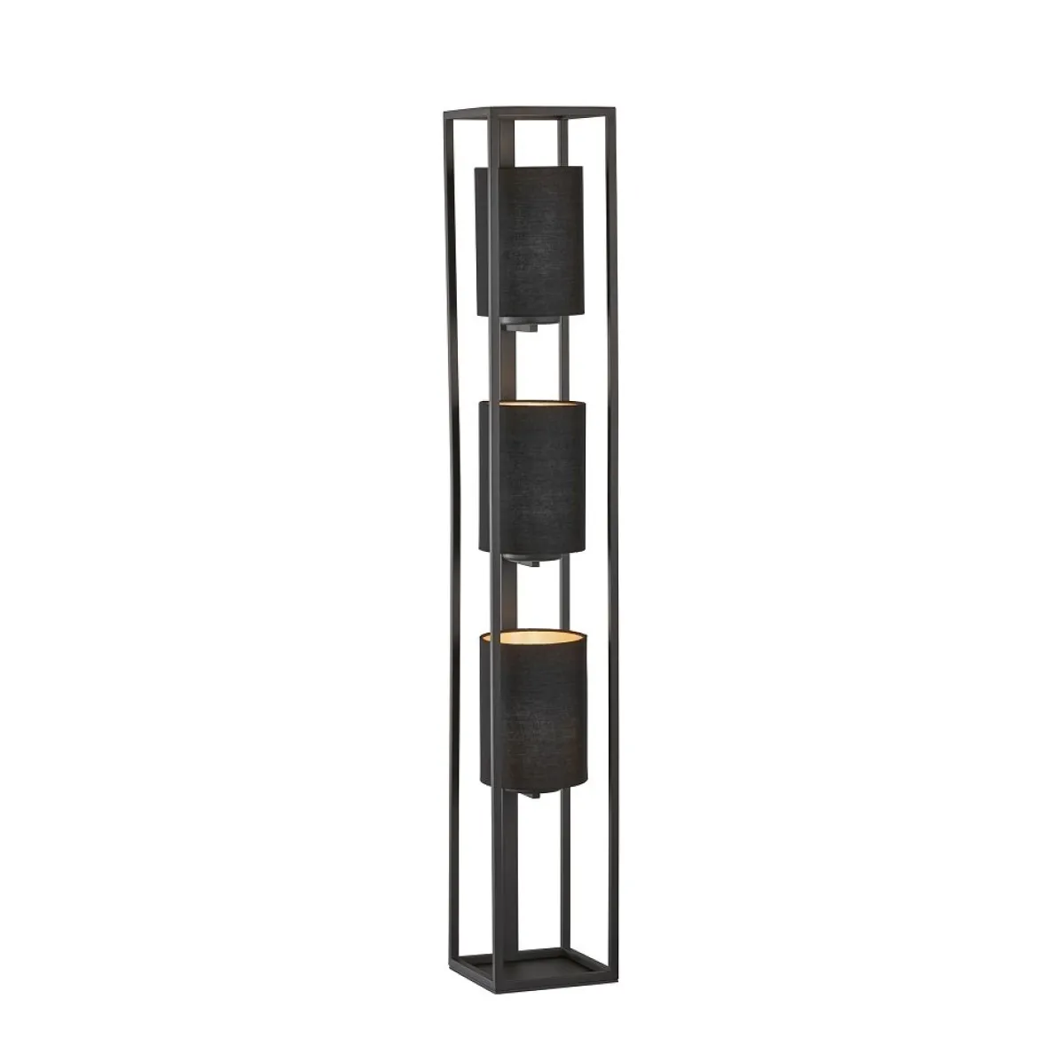 Fischer & Honsel 40459 Stehleuchte Spenzer 3-flammig sandschwarz goldfarben E27