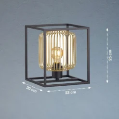 Fischer & Honsel 50620 Tischleuchte Caydo schwarz goldfarben E27