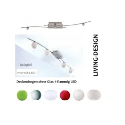 Fischer m6 micro 3 No. 16873 Deckenbogen ohne Glas 3-flammig LED nickel matt