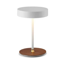 Halo Design 745760 LED Akku Tischleuchte On The Move weiss antikmessing walnuss