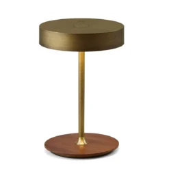 Halo Design 745784 LED Akku Tischleuchte On The Move antikmessing walnuss