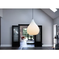 Halo Design No. 405821 LED Pendelleuchte DROPS, opal-alu gebürstet Ø 38