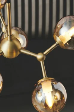 Halo Design No. 736560 LED Pendelleuchte ATOM by E. Patton Amber Messing 45cm