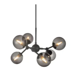 Halo Design No. 736553 LED Pendelleuchte ATOM by E. Patton Schwarz Rauchglas Ø 45