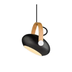 Halo Design No. 734306 LED Pendelleuchte D.C, schwarz matt-Eiche Ø 18