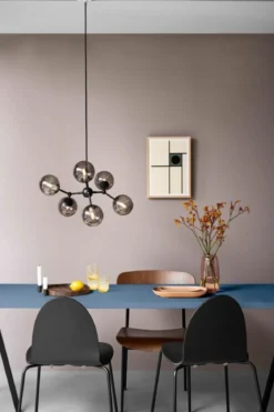 Halo Design No. 738823 LED Pendelleuchte ATOM by E. Patton Schwarz Rauchglas Ø57
