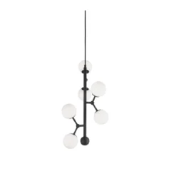 Halo Design No. 738847 LED Pendelleuchte ATOM vertical by E. Patton Schwarz Opal