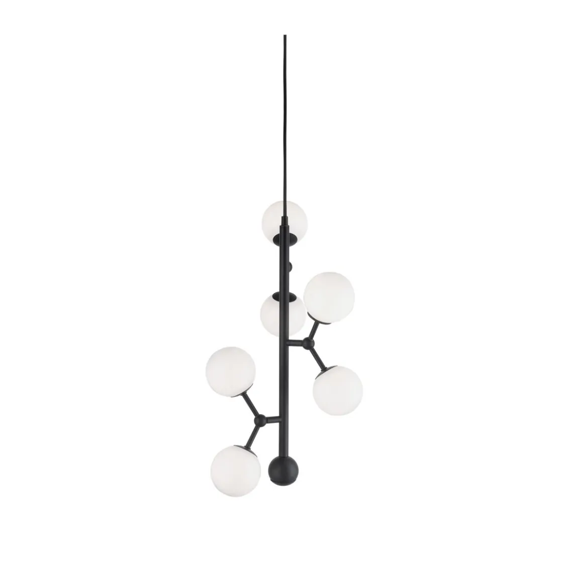 Halo Design No. 738847 LED Pendelleuchte ATOM vertical by E. Patton Schwarz Opal