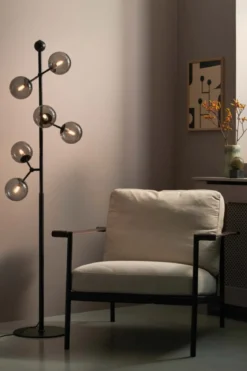 Halo Design No. 738885 LED Stehleuchte ATOM by E. Patton Schwarz Rauchglas