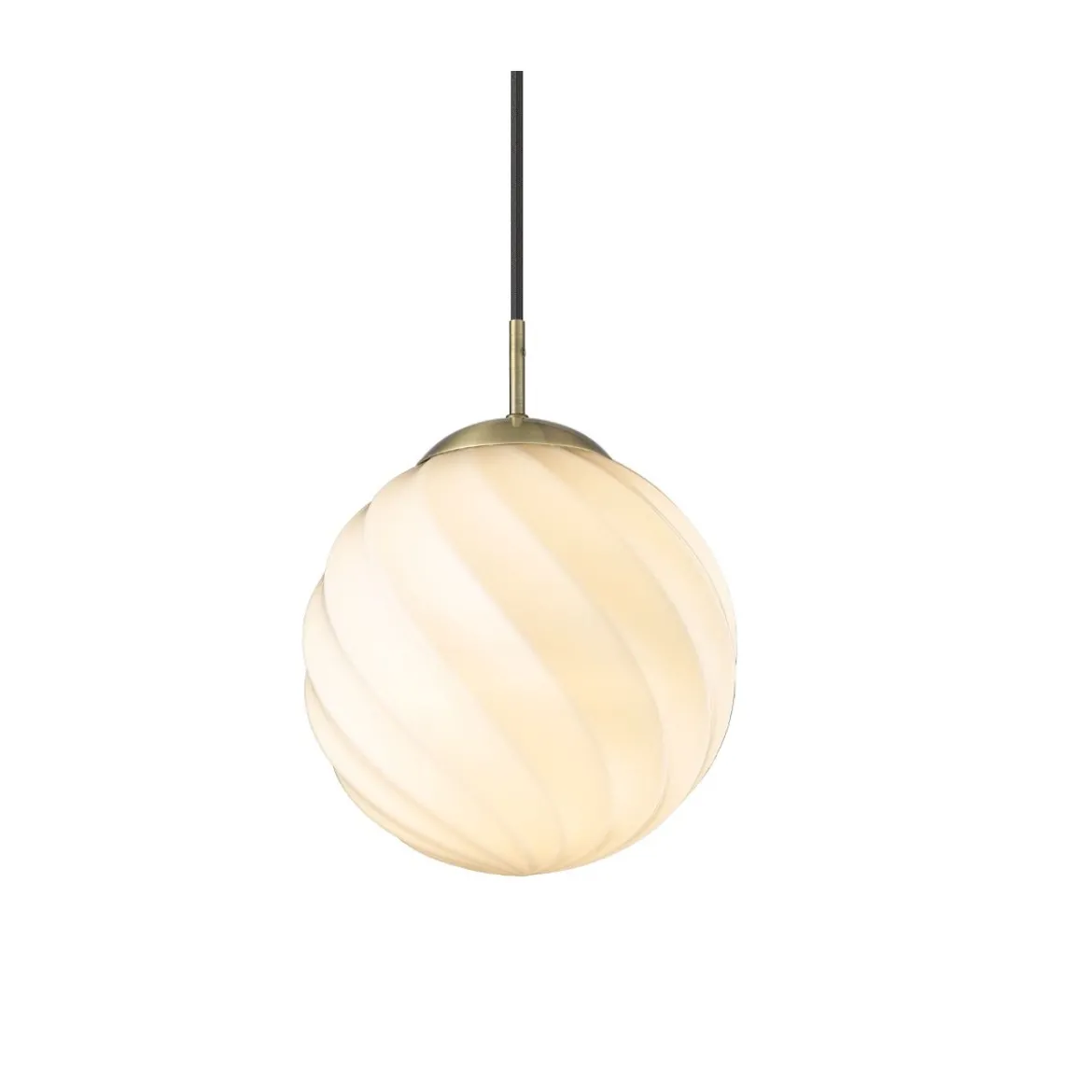 Halo Design No. 739349 Pendelleuchte Twist Ball Opal Messing Antik 25cm