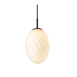 Halo Design No. 739363 Pendelleuchte Twist Egg Opal Schwarz 15cm