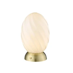 Halo Design No. 739431 Tischleuchte Twist Egg Opal Messing Antik 15cm