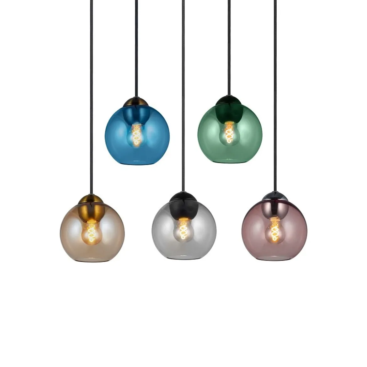 Halo Design 742974 Pendelleuchte Bubbles 14cm smoke