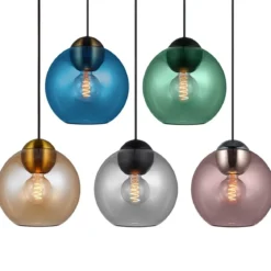 Halo Design 743179 Pendelleuchte Bubbles E27 blau 24cm