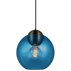 Halo Design 743179 Pendelleuchte Bubbles E27 blau 24cm