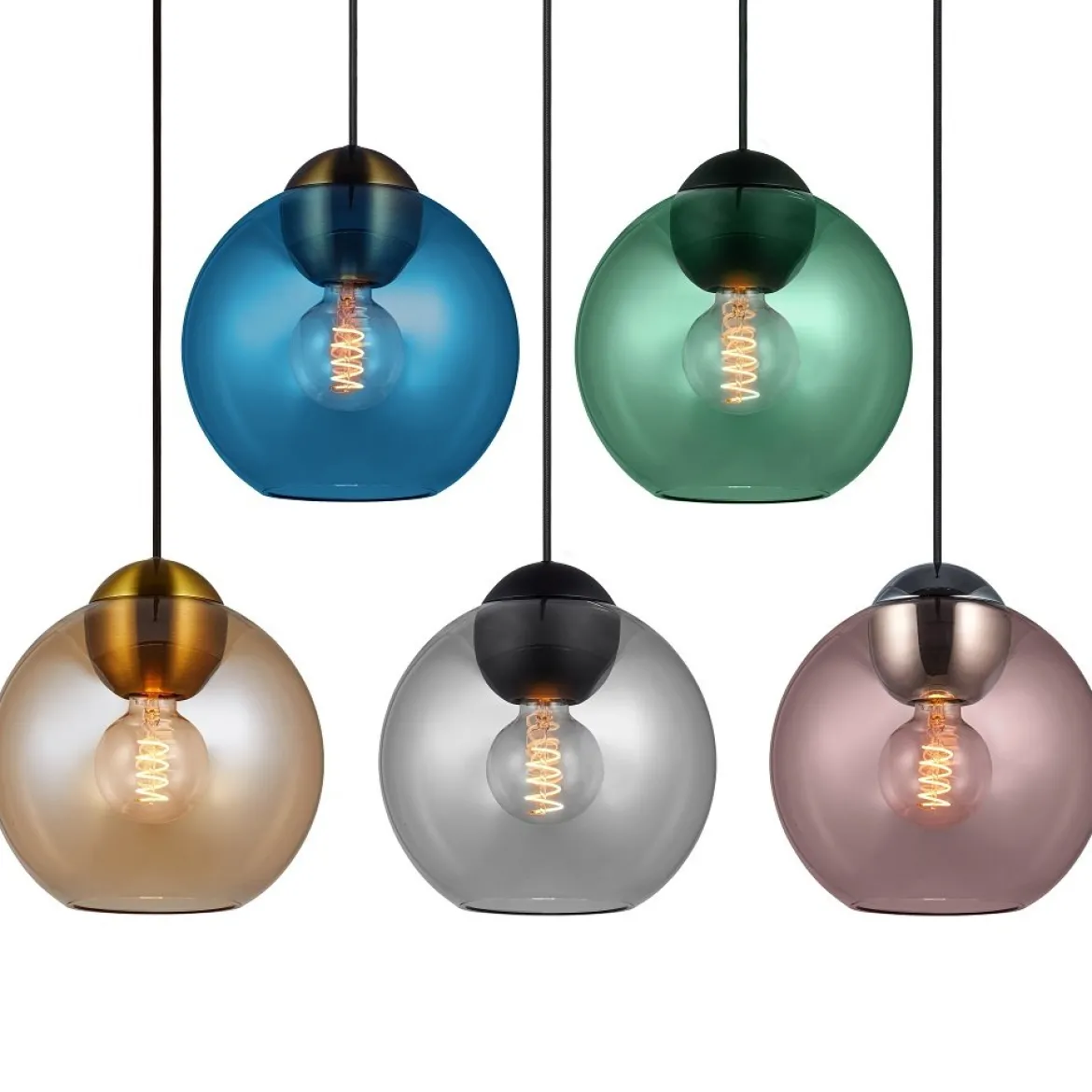Halo Design 743186 Pendelleuchte Bubbles E27 grün 24cm