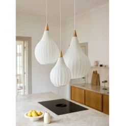 Halo Design 746279 Pendelleuchte Drops Textile 38cm Weiß