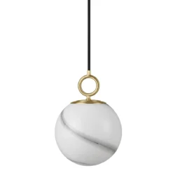 Halo Design 745555 Pendelleuchte Stockholm 18cm Glas marmor grau