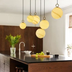 Halo Design 745654 Pendelleuchte Stockholm 30cm Glas marmor braun