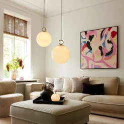Halo Design 745654 Pendelleuchte Stockholm 30cm Glas marmor braun