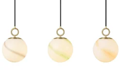 Halo Design 745555 Pendelleuchte Stockholm 18cm Glas marmor braun