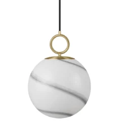 Halo Design 745593 Pendelleuchte Stockholm 24cm Glas marmor grau