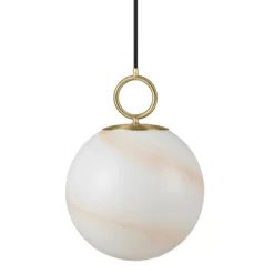 Halo Design 745609 Pendelleuchte Stockholm 24cm Glas marmor braun