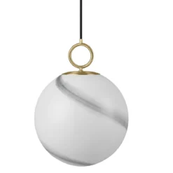 Halo Design 745647 Pendelleuchte Stockholm 30cm Glas marmor grau