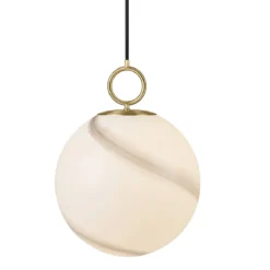 Halo Design 745647 Pendelleuchte Stockholm 30cm Glas marmor grau
