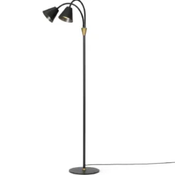 Halo Design 744862 Stehleuchte Hygge 2-flammig schwarz messing