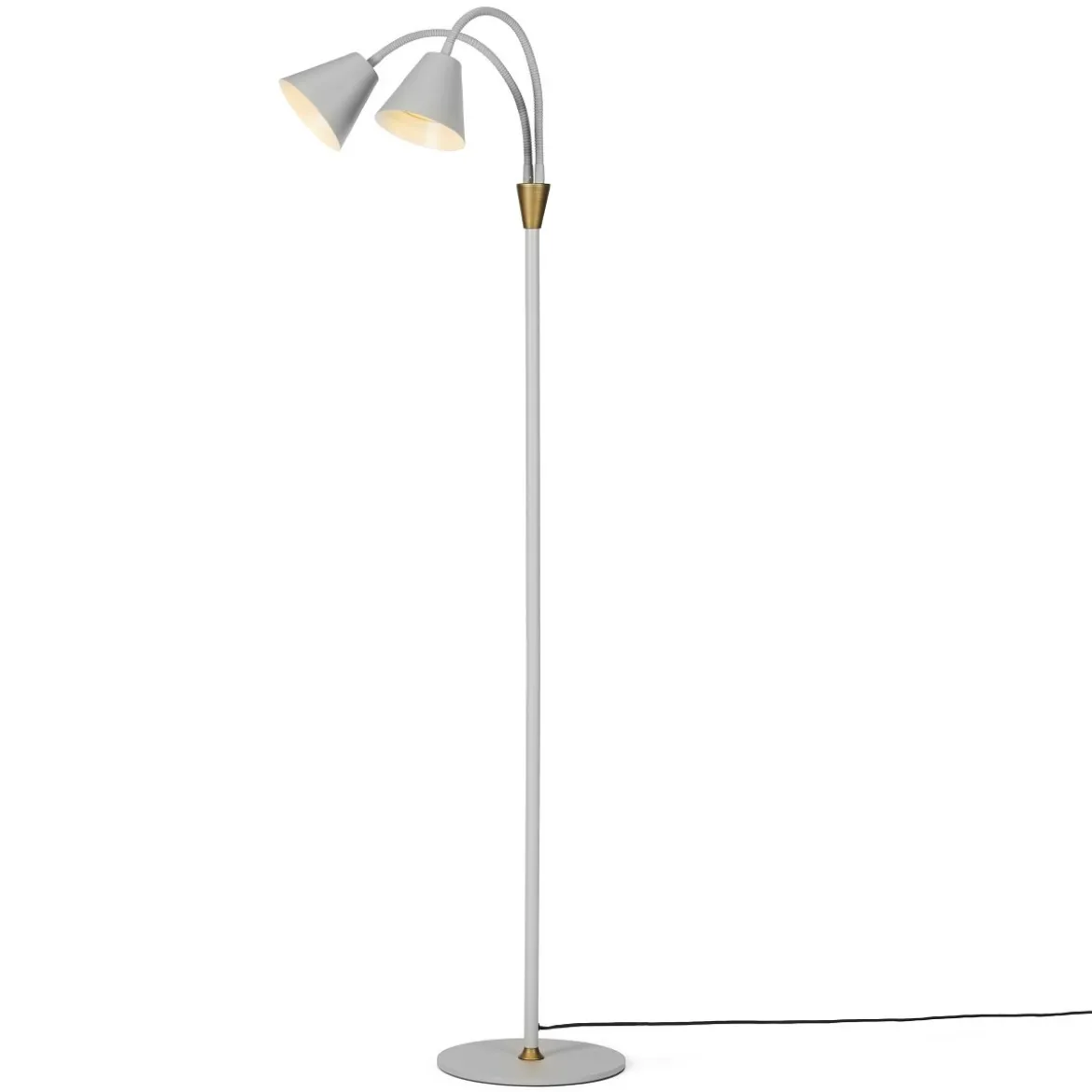 Halo Design 744879 Stehleuchte Hygge 2-flammig hellgrau messing