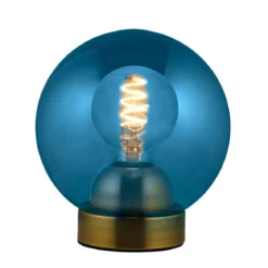 Halo Design 743261 Tischleuchte Bubbles E27 blau 18cm