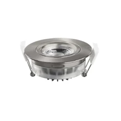 Heitronic 500954 LED Einbaustrahler nickel matt rund schwenkbar IP44 dim-to-warm