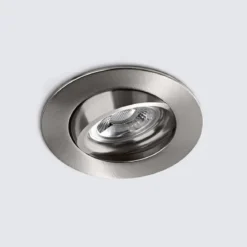 Heitronic 500954 LED Einbaustrahler nickel matt rund schwenkbar IP44 dim-to-warm