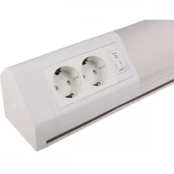 Heitronic 28146 LED Unterbauleuchte Bonn mit Steckdose 2-fach matt 762mm
