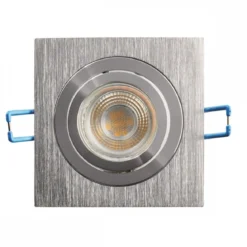 Heitronic Nr. 500592-HE Einbaustrahler DL7801 Eckig Alu gebürstet GU10 78mm