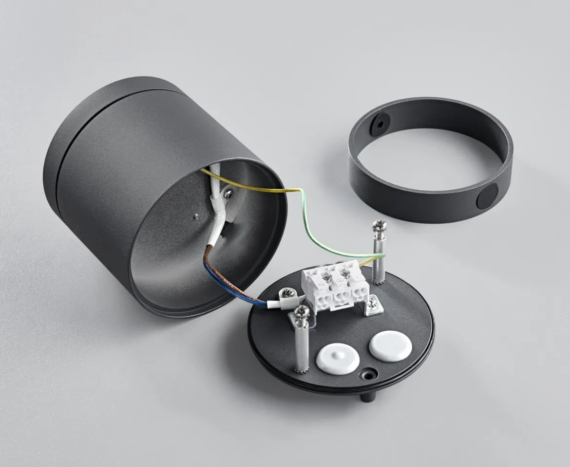 Heitronic Nr. 500058-HE LED Deckenleuchte Negro dimmbar anthrazit 3000K IP65