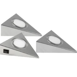 Heitronic Nr. 23009-HE LED Unterbauleuchte Genua 3er Set silber 3000K 230V