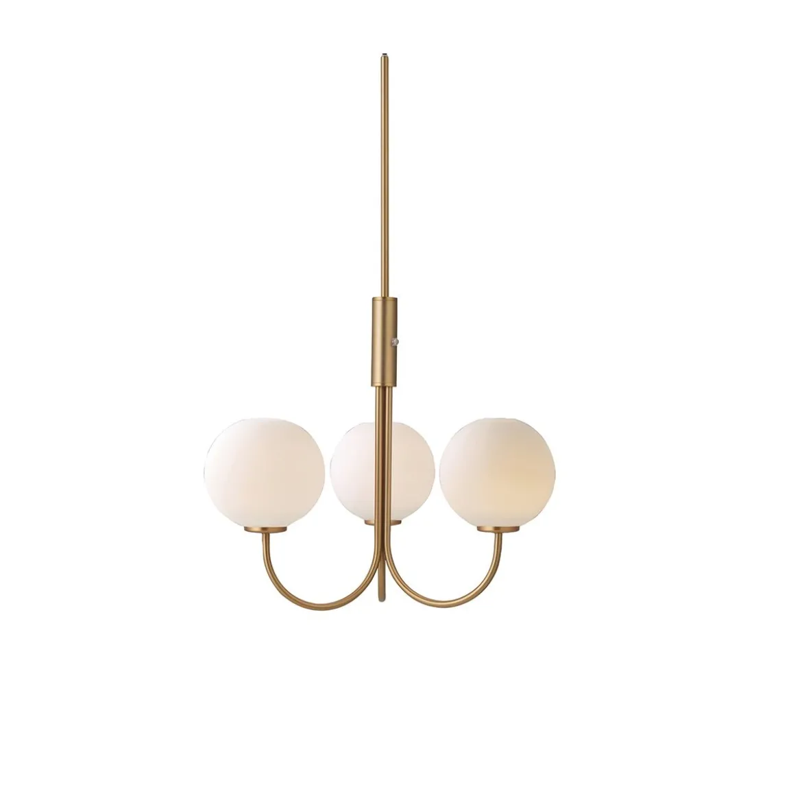 Herstal Ballon Pendelleuchte messing matt Glas opal G9