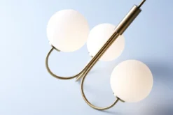 Herstal Ballon Pendelleuchte messing matt Glas opal G9