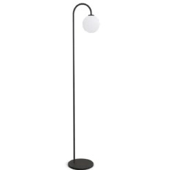 Herstal Ballon Stehleuchte schwarz Glas opal G9 137cm