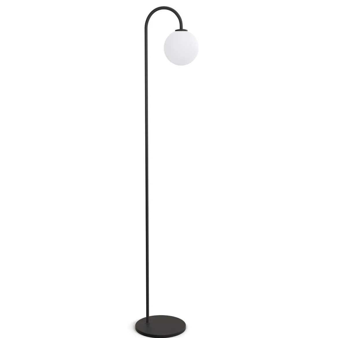 Herstal Ballon Stehleuchte schwarz Glas opal G9 137cm
