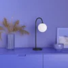 Herstal Ballon Tischleuchte schwarz Glas opal G9 53cm