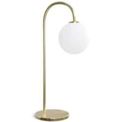 Herstal Ballon Tischleuchte messing Glas opal G9 53cm
